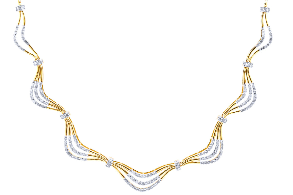 14K Hallmarked Gold | Natural Diamond Necklace 4NCSJ065