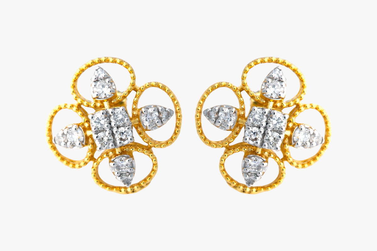 14K Hallmarked Gold | Natural Diamond Tops 4TPSJ521