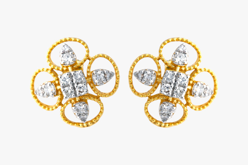 14K Hallmarked Gold | Natural Diamond Tops 4TPSJ521