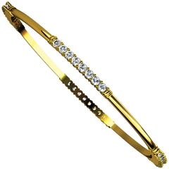 14K Hallmarked Gold | Natural Diamond Bangle 4BGAA003