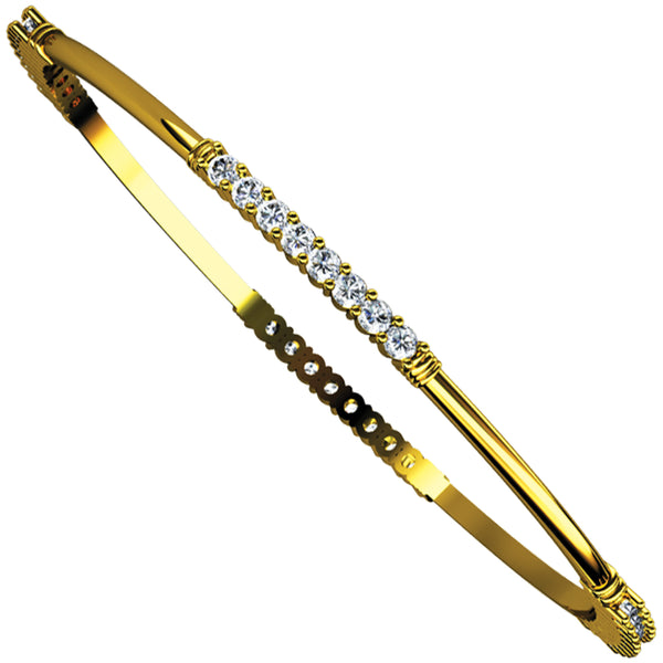 14K Hallmarked Gold | Natural Diamond Bangle 4BGAA003