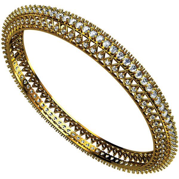 14K Hallmarked Gold | Natural Diamond Bangle 4BGAA067