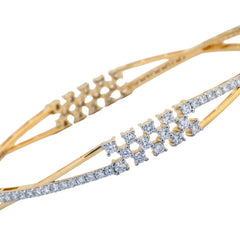 14K Hallmarked Gold | Lab Grown Diamond Bangle 4BGSJ003