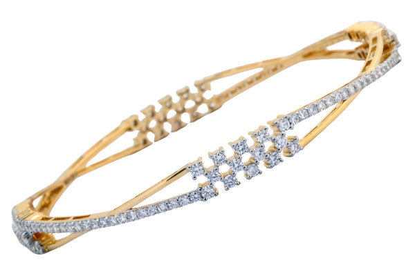 14K Hallmarked Gold | Lab Grown Diamond Bangle 4BGSJ003