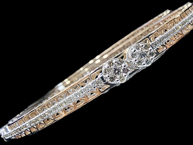 14K Hallmarked Gold | Natural Diamond Bangle 4BGSJ007