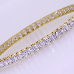 14K Hallmarked Gold | Lab Grown Diamond Bangle 4BGSJ012