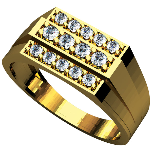 14K Hallmarked Gold | Lab Grown Diamond Gents Ring 4GRAA006