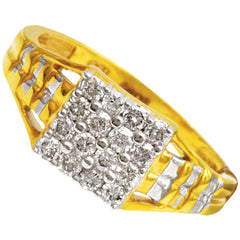14K Hallmarked Gold | Natural Diamond Gents Ring 4GRAA040