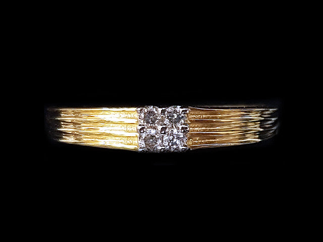 14K Hallmarked Gold | Natural Diamond Gents Ring 4GRAA092