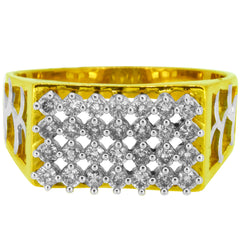 14K Hallmarked Gold | Natural Diamond Gents Ring 4GRAA120