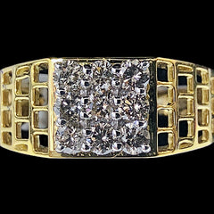 14K Hallmarked Gold | Natural Diamond Gents Ring 4GRSJ033