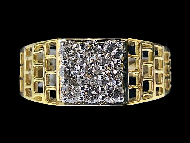 14K Hallmarked Gold | Natural Diamond Gents Ring 4GRSJ033