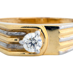 14K Hallmarked Gold | Natural Diamond Gents Ring 4GRSJ045
