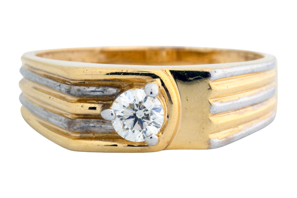 14K Hallmarked Gold | Natural Diamond Gents Ring 4GRSJ045