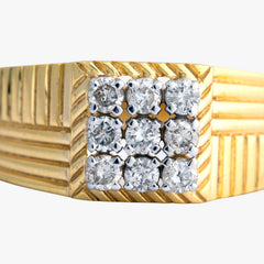 14K Hallmarked Gold | Natural Diamond Gents Ring 4GRSJ115