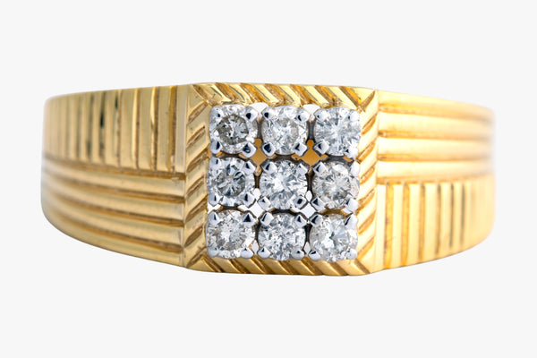 14K Hallmarked Gold | Natural Diamond Gents Ring 4GRSJ115