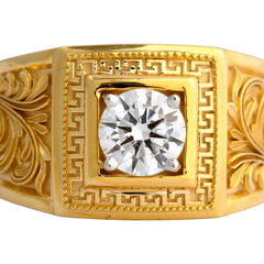 14K Hallmarked Gold | Lab Grown Diamond Gents Ring 4GRSJ118