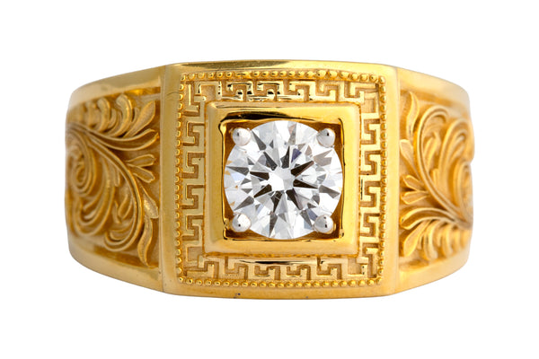 14K Hallmarked Gold | Lab Grown Diamond Gents Ring 4GRSJ118