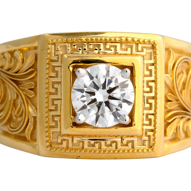 14K Hallmarked Gold | Lab Grown Diamond Gents Ring 4GRSJ118