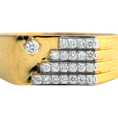 9K Hallmarked Gold | Lab Grown Diamond Gents Ring 9GRWA301