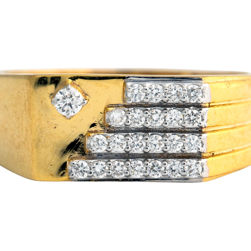 9K Hallmarked Gold | Lab Grown Diamond Gents Ring 9GRWA301
