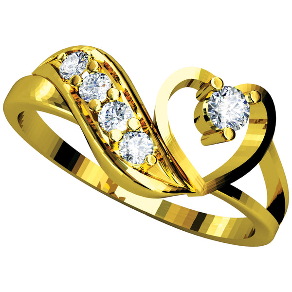 14K Hallmarked Gold | Natural Diamond Ladies Ring 4LRAA084