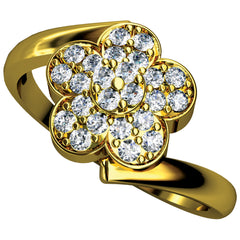 14K Hallmarked Gold | Natural Diamond Ladies Ring 4LRAA139