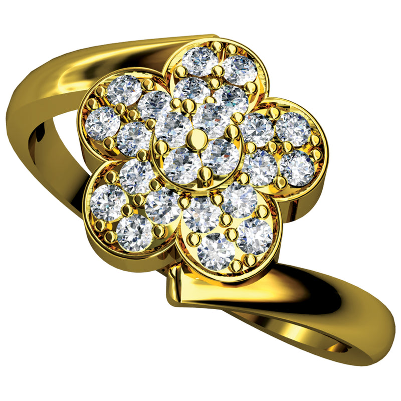 14K Hallmarked Gold | Natural Diamond Ladies Ring 4LRAA139