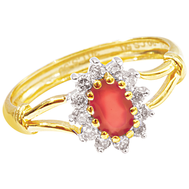 14K Hallmarked Gold | Natural Diamond Ladies Ring 4LRAA415