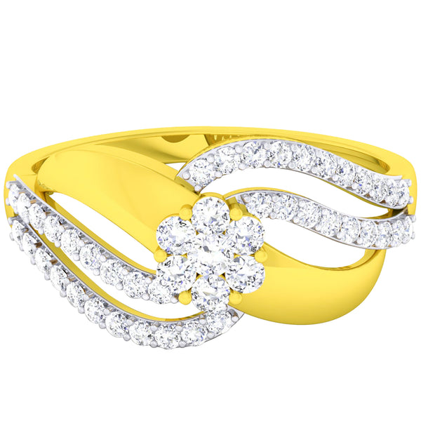 14K Hallmarked Gold | Natural Diamond Ladies Ring 4LRAB182