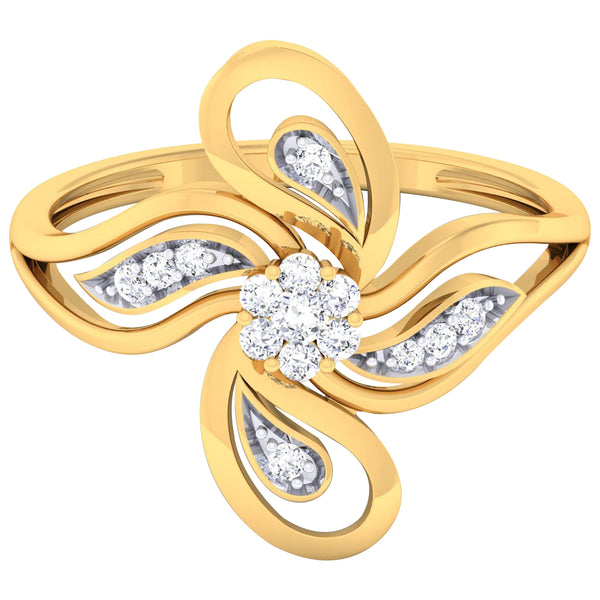 14K Hallmarked Gold | Natural Diamond Ladies Ring 4LRAB197