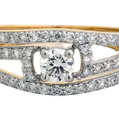 14K Hallmarked Gold | Natural Diamond Ladies Ring 4LRSJ019