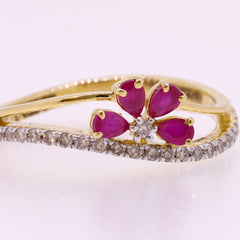 14K Hallmarked Gold | Natural Diamond Ladies Ring 4LRSJ092