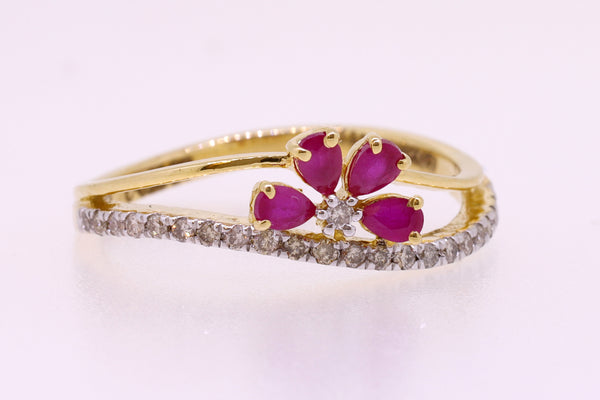 14K Hallmarked Gold | Natural Diamond Ladies Ring 4LRSJ092