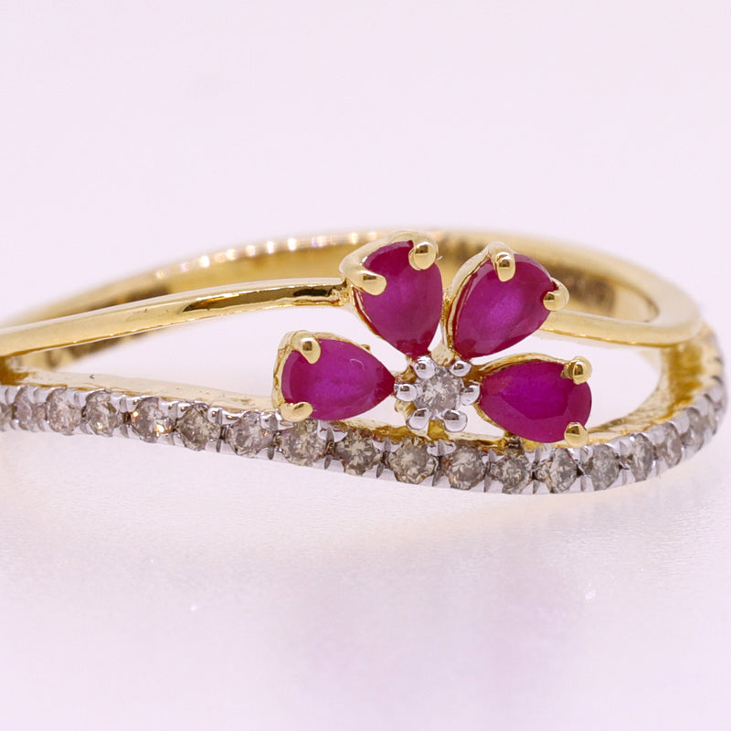 14K Hallmarked Gold | Natural Diamond Ladies Ring 4LRSJ092