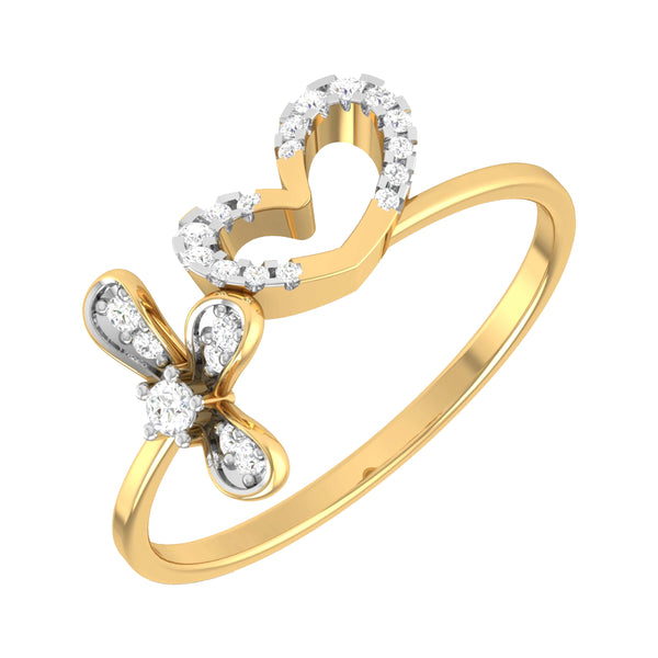 14K Hallmarked Gold | Natural Diamond Ladies Ring 4LRSJ148
