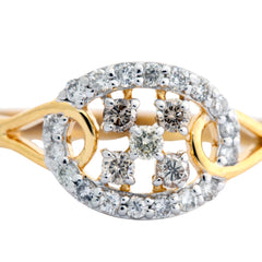 14K Hallmarked Gold | Natural Diamond Ladies Ring 4LRSJ537