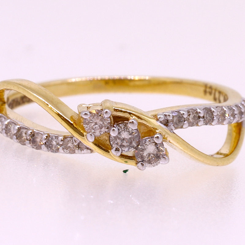 14K Hallmarked Gold | Natural Diamond Ladies Ring 4LRSJ775