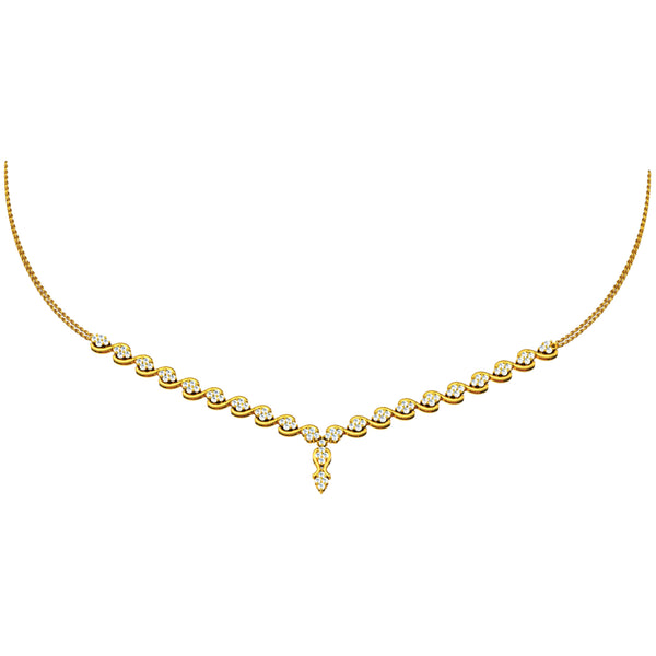 14K Hallmarked Gold | Natural Diamond Necklace 4NCAA014