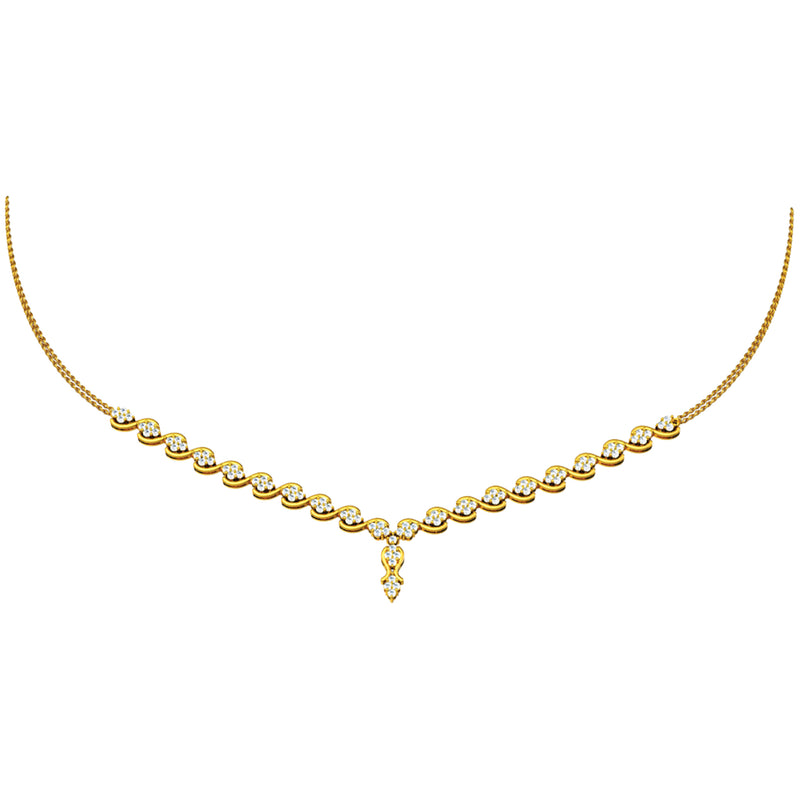 14K Hallmarked Gold | Natural Diamond Necklace 4NCAA014
