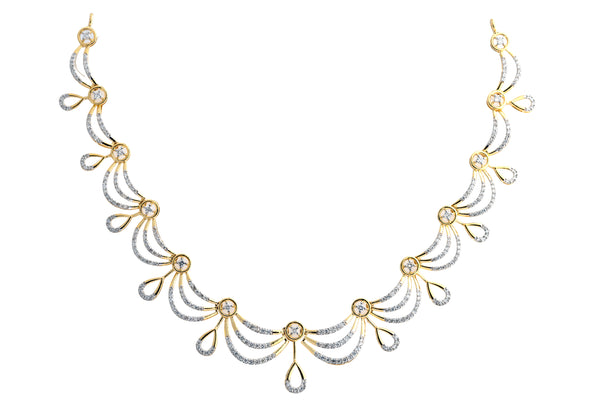 14K Hallmarked Gold | Natural Diamond Necklace 4NCSJ111