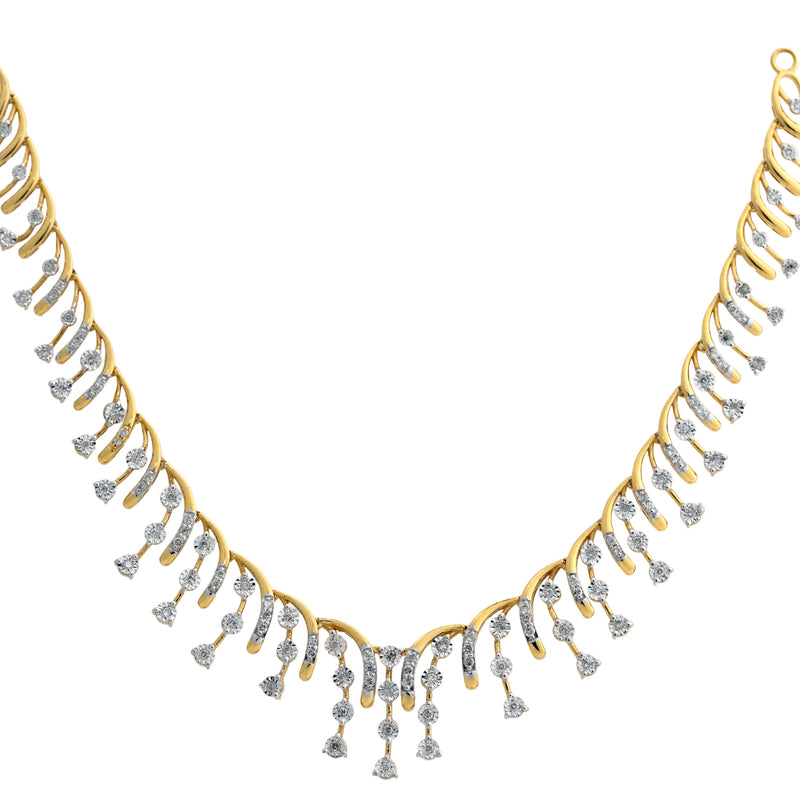 14K Hallmarked Gold | Natural Diamond Necklace 4NCSJ112