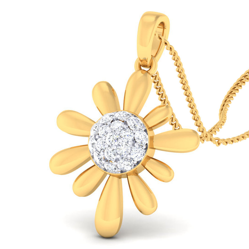 14K Hallmarked Gold | Natural Diamond Pendant 4PNSJ063