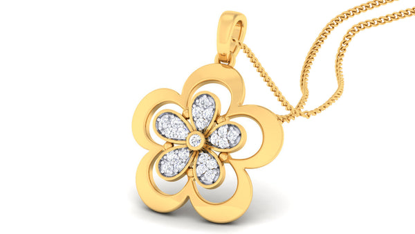 14K Hallmarked Gold | Natural Diamond Pendant 4PNSJ066