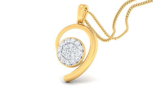 14K Hallmarked Gold | Natural Diamond Pendant 4PNSJ067