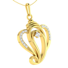 14K Hallmarked Gold | Natural Diamond Pendant 4PNSJ081