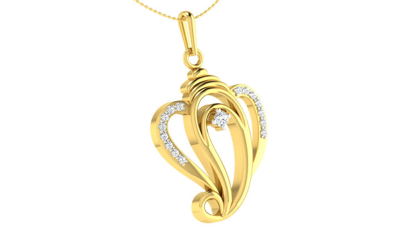 14K Hallmarked Gold | Natural Diamond Pendant 4PNSJ081