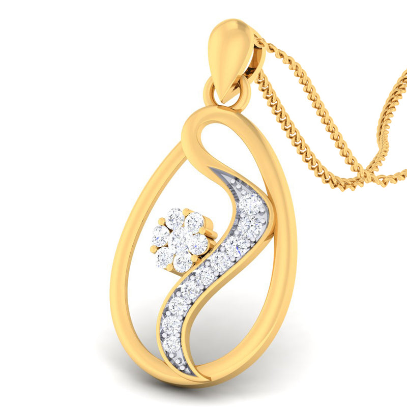 14K Hallmarked Gold | Natural Diamond Pendant 4PNSJ090A