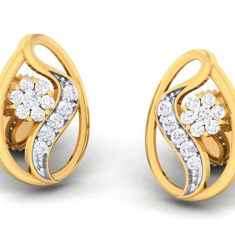 14K Hallmarked Gold | Natural Diamond Tops 4PNSJ090T