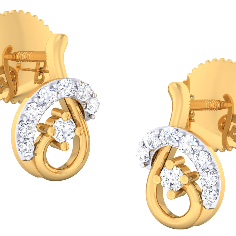 14K Hallmarked Gold | Natural Diamond Tops 4PNSJ091T